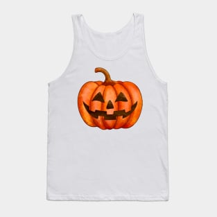 Watercolor Halloween Pumpkin Face Tank Top